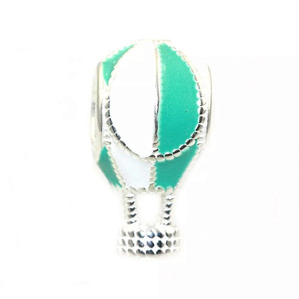 Berloque De Prata Balão De Ar Verde – Joia em Prata 925 de Qualidade