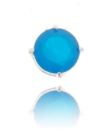 Pingente De Prata Ponto De Luz Azul Marine 0,8 Cm – Joia em Prata 925 de Qualidade