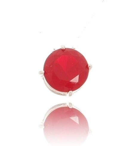 Pingente De Prata Ponto De Luz Vermelho 0,8 Cm – Joia em Prata 925 de Qualidade