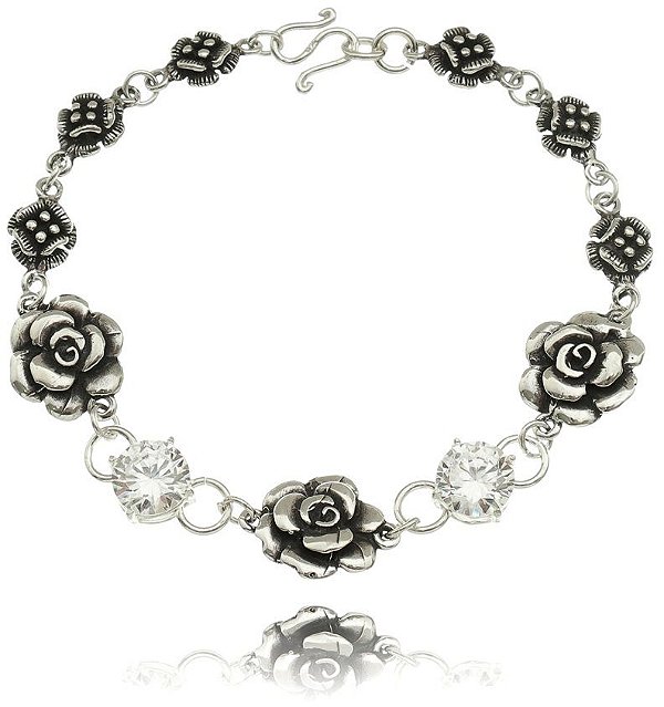 Pulseira De Prata Bali Com Zircônias – Joia em Prata 925 de Qualidade