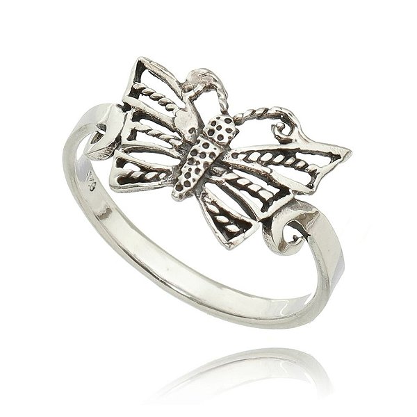 Anel De Prata Bali Borboleta – Joia em Prata 925 de Qualidade