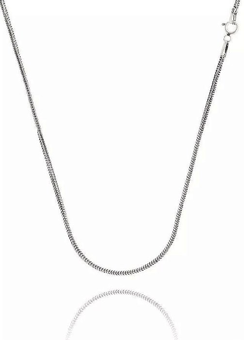 Corrente Prata De Bali Quadrada 45 Cm – Joia em Prata 925 de Qualidade