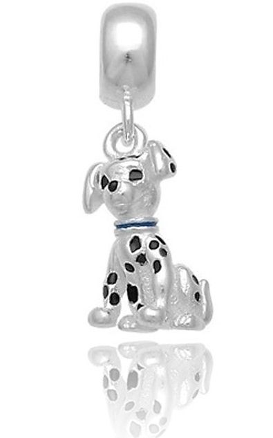 Berloque De Prata Cachorro Dálmata – Joia em Prata 925 de Qualidade