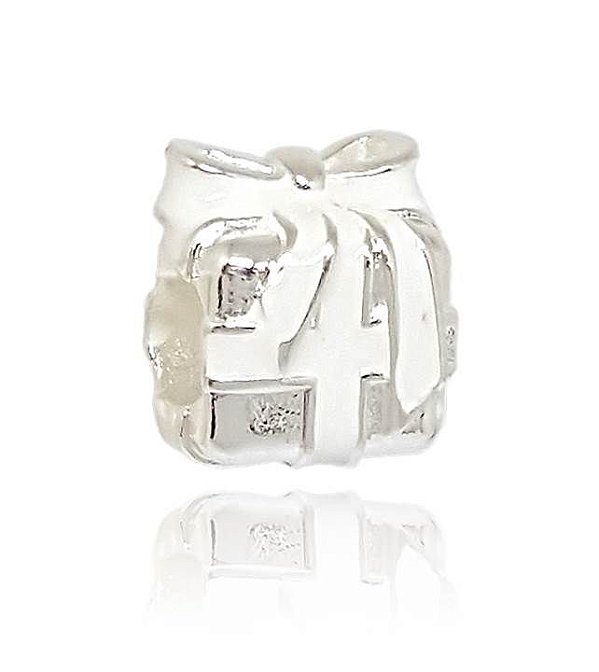 Berloque De Prata Presente Branco – Joia em Prata 925 de Qualidade