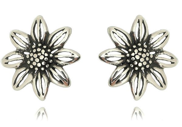 Brinco De Prata Bali Margarida – Joia em Prata 925 de Qualidade