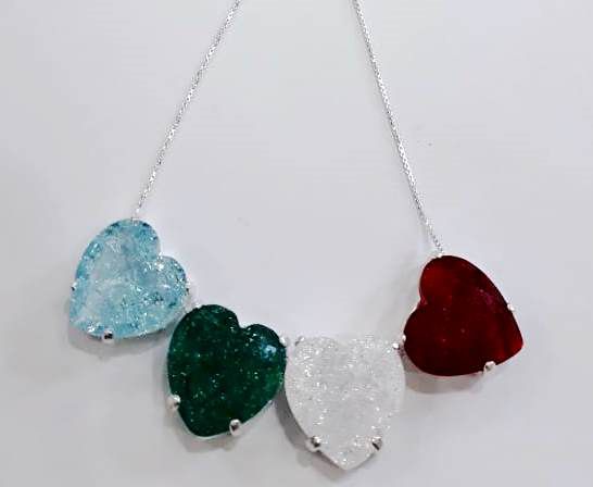 Colar De Prata Coração Grande Fusion  – Joia em Prata 925 de Qualidade