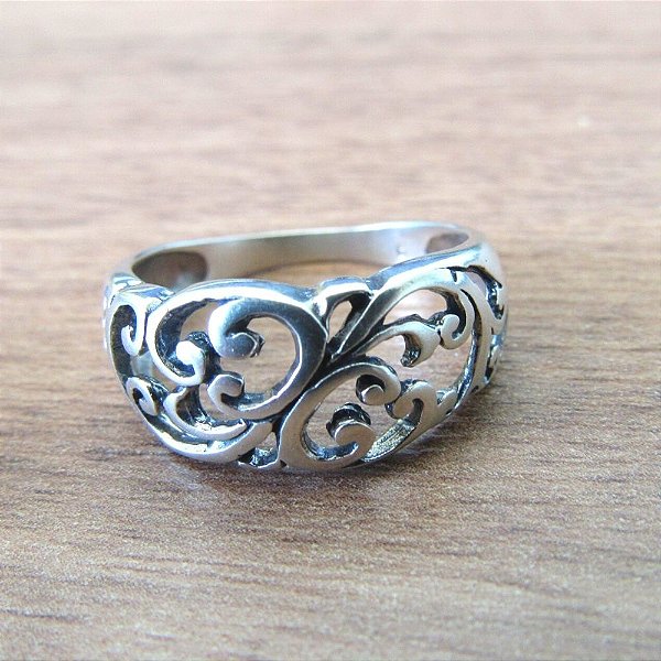 Anel De Prata De Bali Bombom Tribais – Joia em Prata 925 de Qualidade