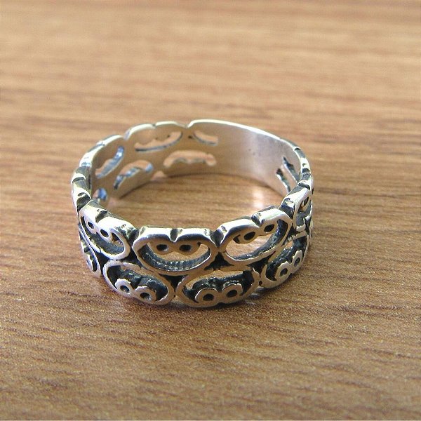 Anel De Prata De Bali Arabescos – Joia em Prata 925 de Qualidade