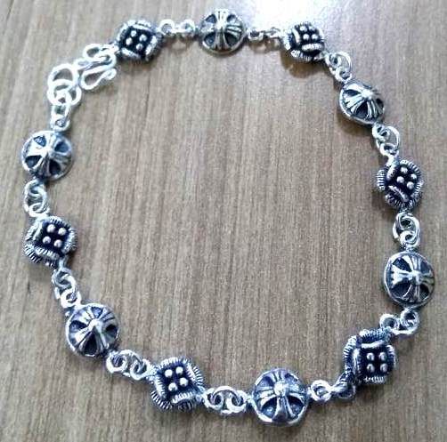 Pulseira De Prata De Bali Rosinha Com Pólen Beads – Joia em Prata 925 de Qualidade
