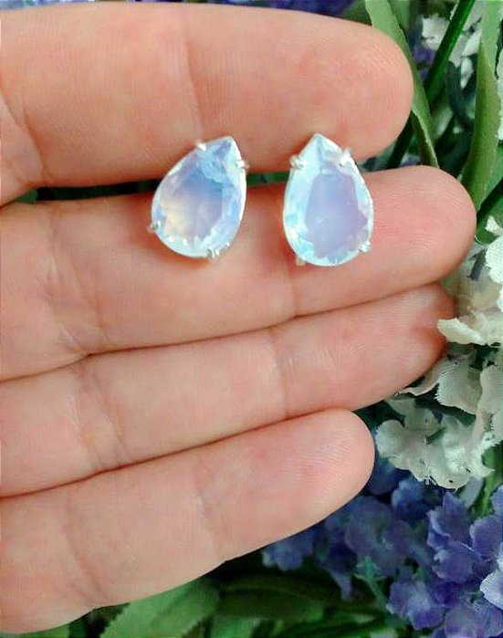 Brinco De Prata Com Zircônia Branca Leitosa – Joia em Prata 925 de Qualidade