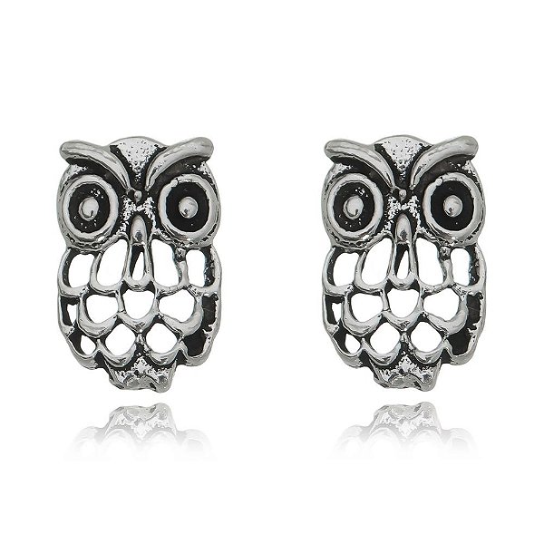 Brinco Prata De Bali Corujinha Vazada – Joia em Prata 925 de Qualidade