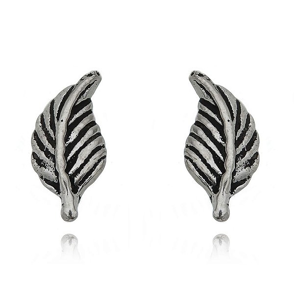 Brinco De Prata Segundo Furo Folha – Joia em Prata 925 de Qualidade