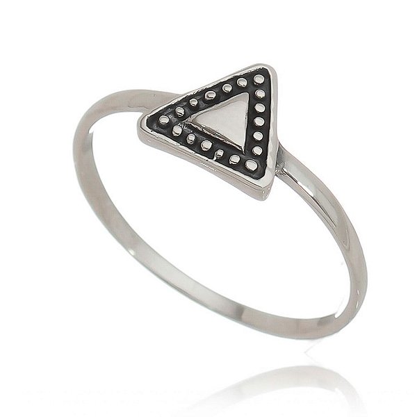 Anel Prata De Bali Triângulo – Joia em Prata 925 de Qualidade