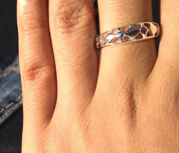 Anel De Prata Clara Diamantado Litle Square – Joia em Prata 925 de Qualidade