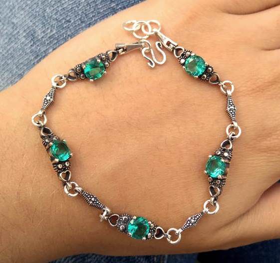 Pulseira De Prata Com Turmalinha Love – Joia em Prata 925 de Qualidade