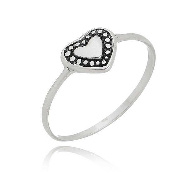 Anel Prata De Bali Coração Classic – Joia em Prata 925 de Qualidade