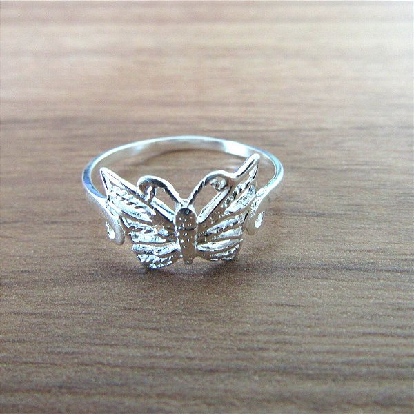 Anel De Prata Clara Borboleta – Joia em Prata 925 de Qualidade