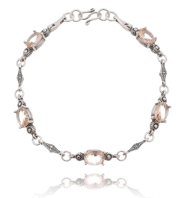 Pulseira De Prata Flower Rosa – Joia em Prata 925 de Qualidade