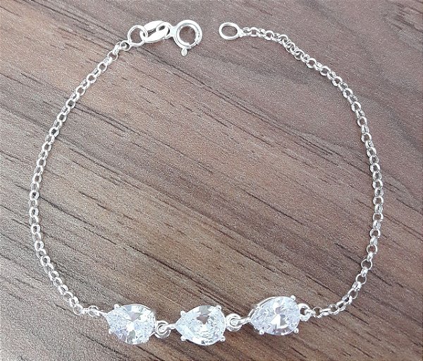 Pulseira De Prata Gotas Ponto De Luz – Joia em Prata 925 de Qualidade