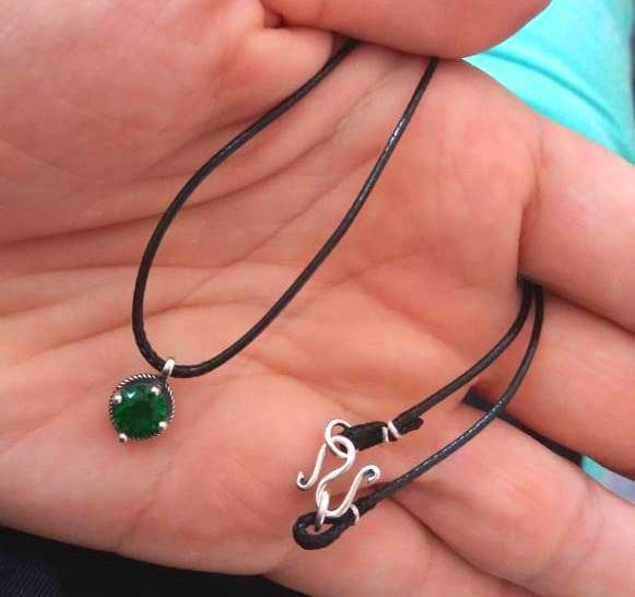 Choker De Prata E Courinho Verde Esmeralda  – Joia em Prata 925 de Qualidade