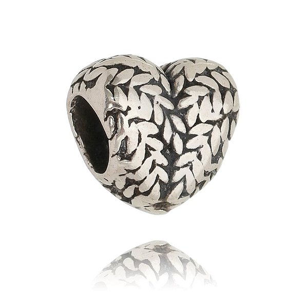 Berloque De Prata Coração Trançado – Joia em Prata 925 de Qualidade