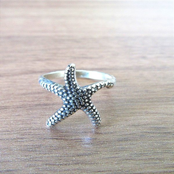 Anel De Prata De Bali Estrela Do Mar – Joia em Prata 925 de Qualidade