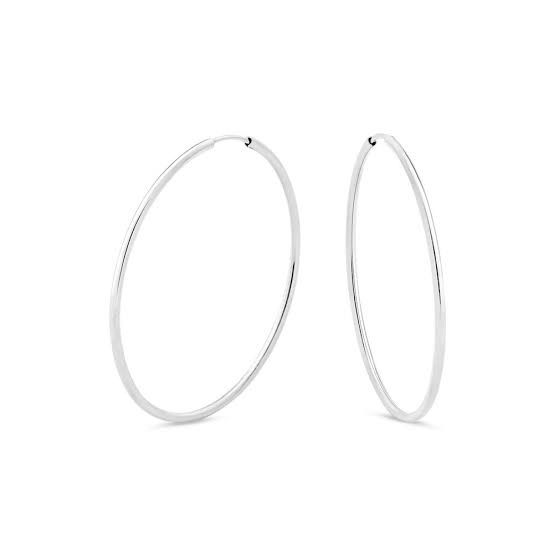 Argola De Prata Fio Redondo 5,3 Cm – Joia em Prata 925 de Qualidade