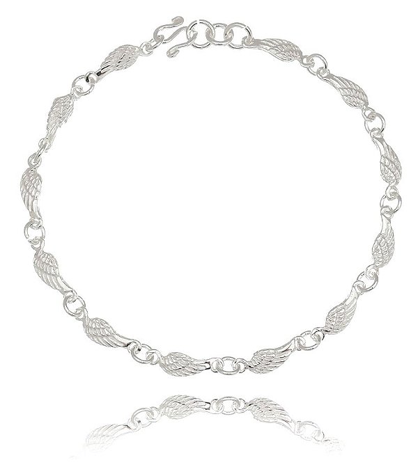 Pulseira De Prata Lisa Asas – Joia em Prata 925 de Qualidade