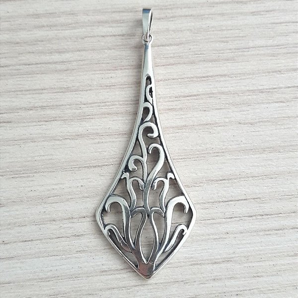 Pingente De Prata De Bali Pêndulo – Joia em Prata 925 de Qualidade
