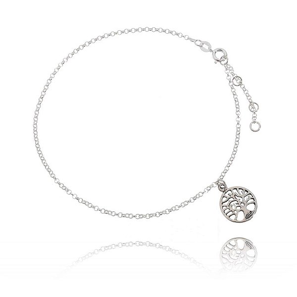 Tornozeleira De Prata Arvore Da Vida – Joia em Prata 925 de Qualidade