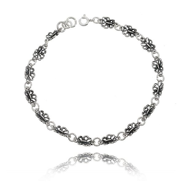 Pulseira De Prata Borboletinhas Vazadas – Joia em Prata 925 de Qualidade