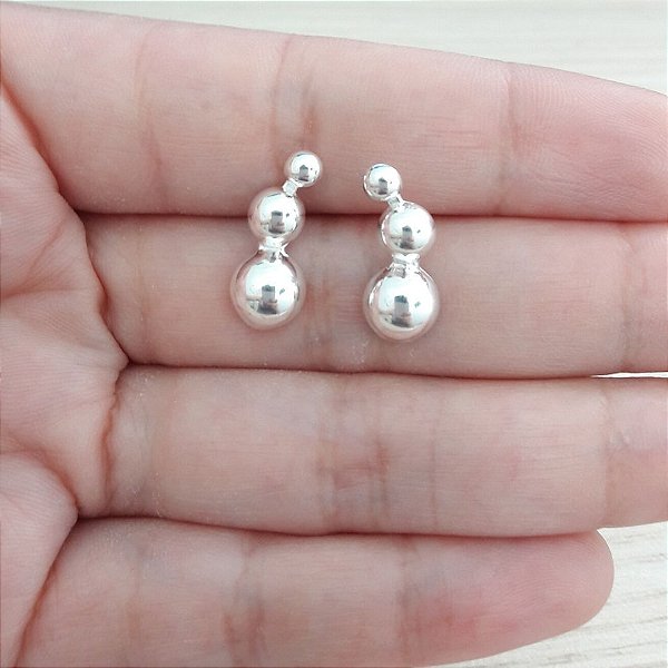 Brinco De Prata Ear Cuff Bolinhas – Joia em Prata 925 de Qualidade