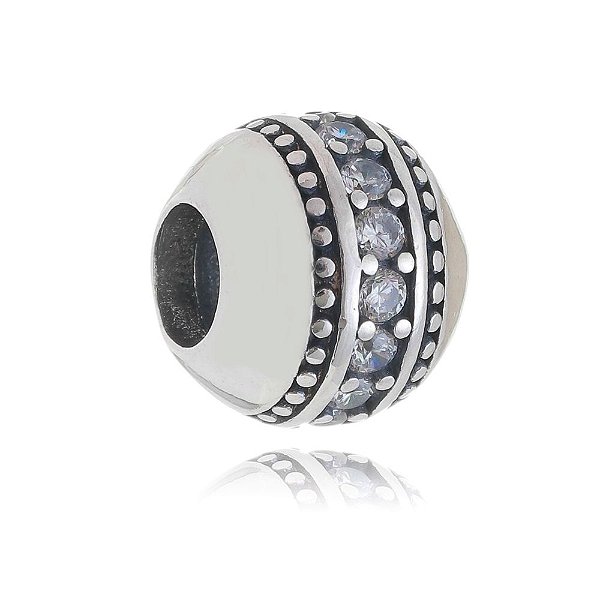 Berloque De Prata Com Micro Zircônias Cristal – Joia em Prata 925 de Qualidade