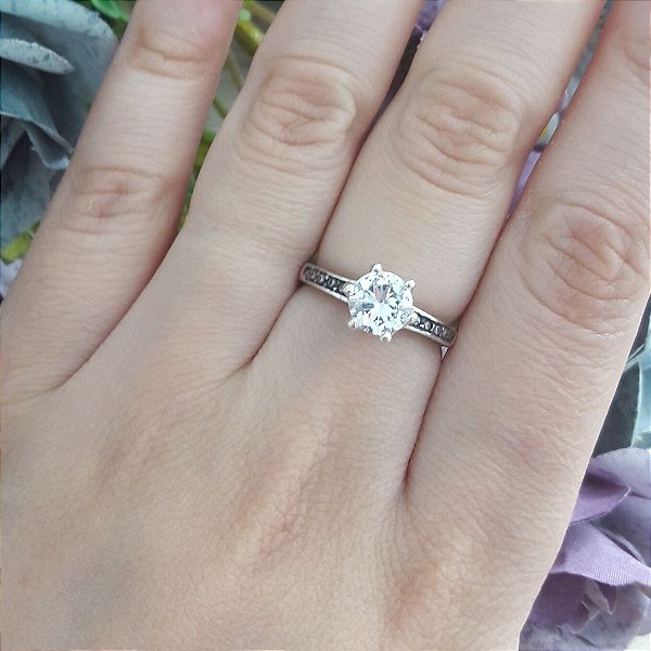 Anel De Prata Bali Solitário Round – Joia em Prata 925 de Qualidade