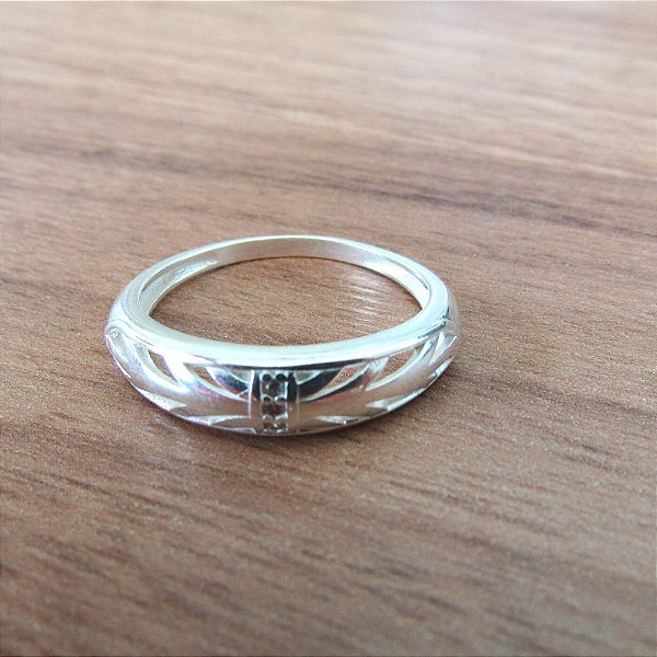 Anel De Prata Reluz Com Micro Zircônias – Joia em Prata 925 de Qualidade