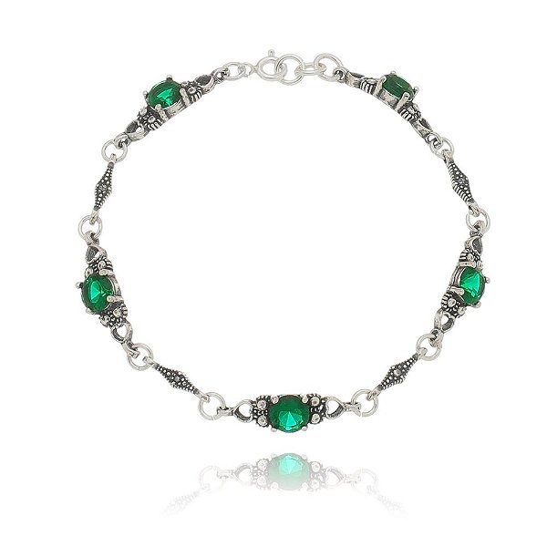 Pulseira De Prata Love Green – Joia em Prata 925 de Qualidade