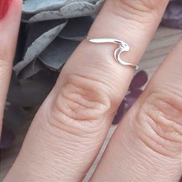 Anel De Prata Falange Onda – Joia em Prata 925 de Qualidade