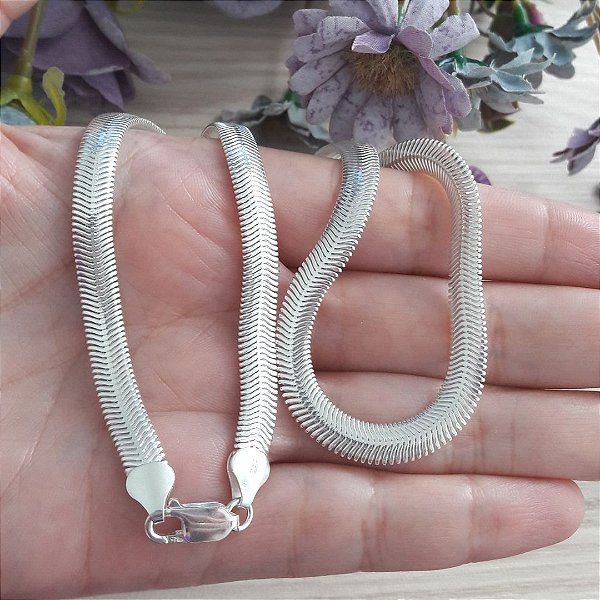 Corrente De Prata Lacraia 44,5 Cm – Joia em Prata 925 de Qualidade