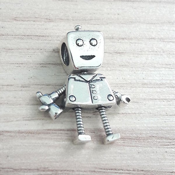 Berloque De Prata Robô Articulado – Joia em Prata 925 de Qualidade