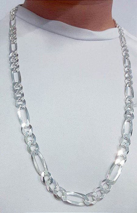 Corrente De Prata Masculina Fígaro 3X1 - 72 X 1,0 Cm  – Joia em Prata 925 de Qualidade