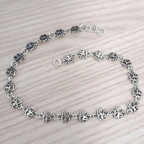 Tornozeleira De Prata Love – Joia em Prata 925 de Qualidade