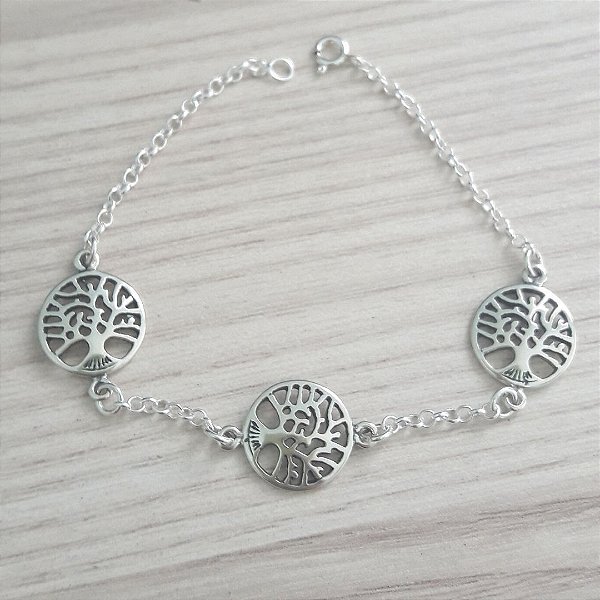 Pulseira De Prata Elinhos Com Árvore Da Vida – Joia em Prata 925 de Qualidade