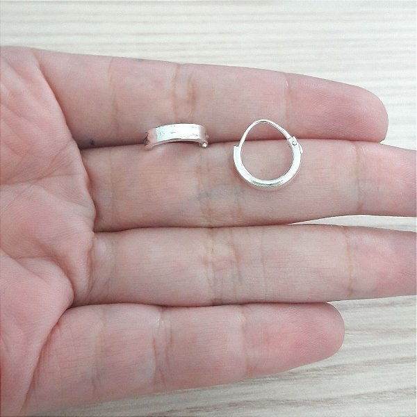 Argola De Prata Fio Retangular 1,2Cm – Joia em Prata 925 de Qualidade