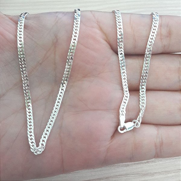 Corrente De Prata Masculina Elos Duplo 60 Cm X 0,3 Cm – Joia em Prata 925 de Qualidade