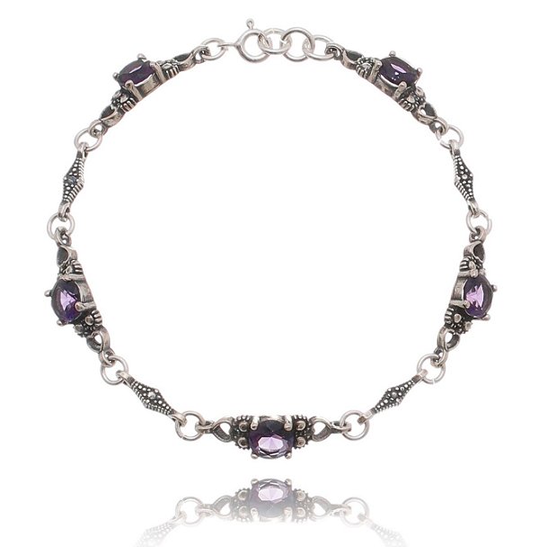 Pulseira De Prata Love Zircônia Purple – Joia em Prata 925 de Qualidade
