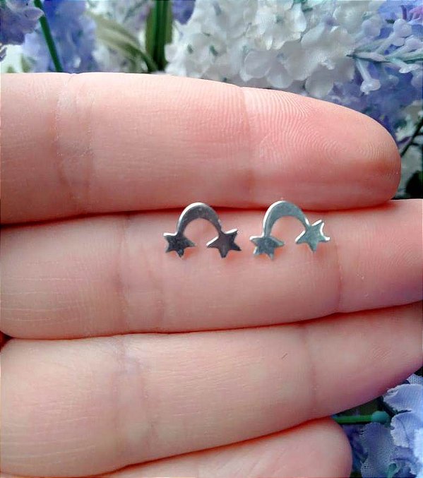 Brinco De Prata Estrela Cadente – Joia em Prata 925 de Qualidade