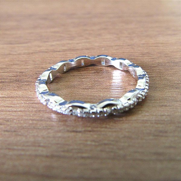 Anel De Prata Correntinha Entrelace – Joia em Prata 925 de Qualidade