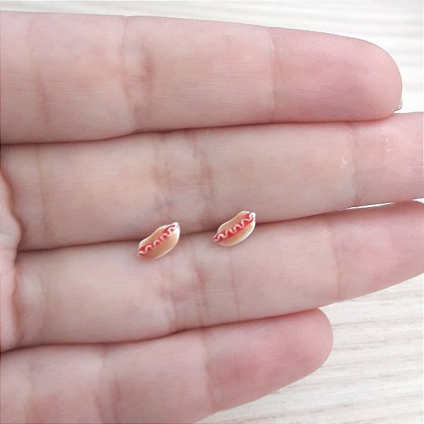 Brinco De Prata Cachorro Quente – Joia em Prata 925 de Qualidade