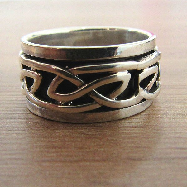 Anel De Prata Masculino Giratório Design – Joia em Prata 925 de Qualidade