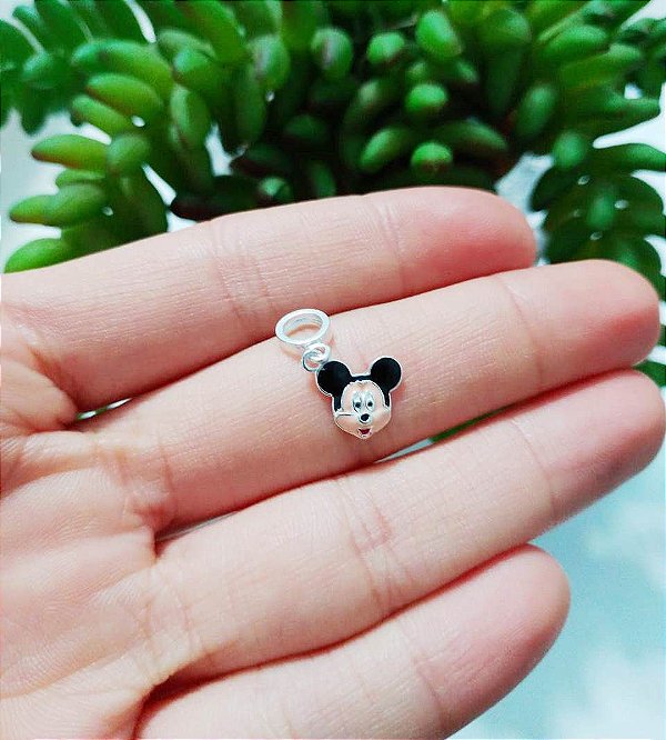 Berloque De Prata Mickey Resina – Joia em Prata 925 de Qualidade